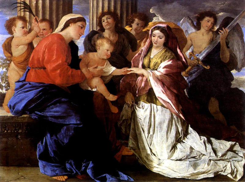 Sainte Catherine mystinen avioliitto - Nicolas Poussin