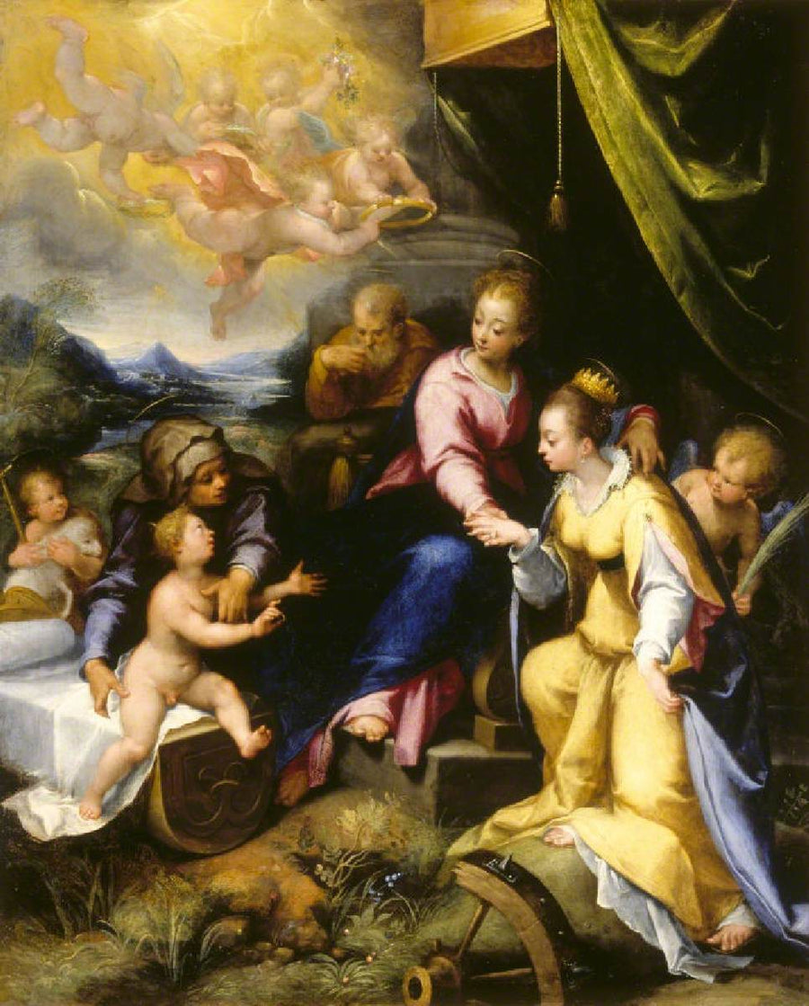 Sainte Catherine de Sienne mystinen avioliitto - Denis Calvaert