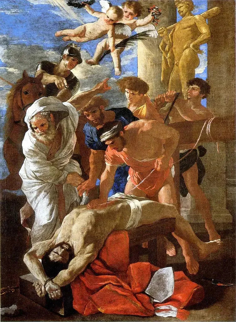 Pyhän Erasmuksen marttyyri - Nicolas Poussin
