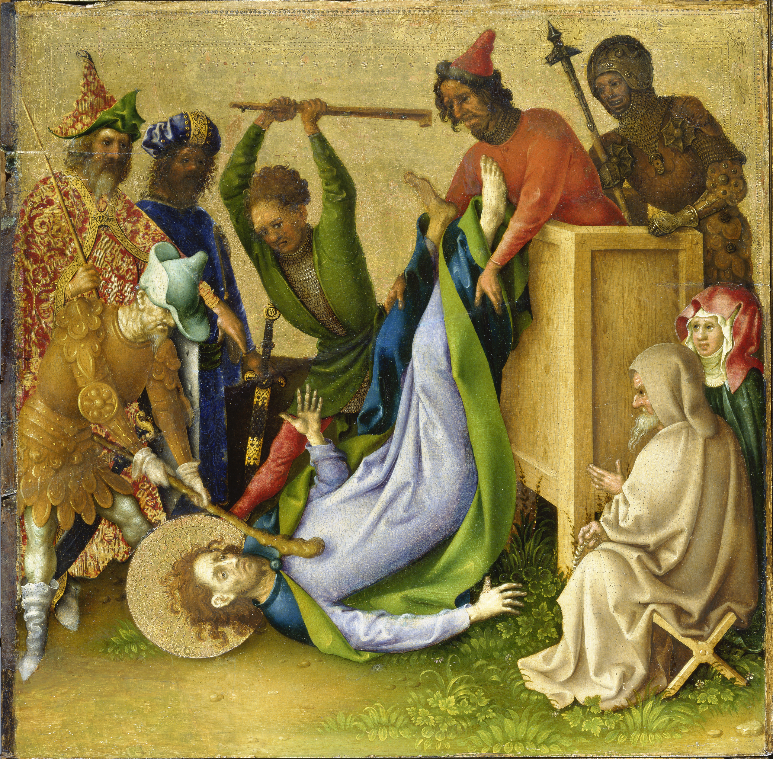 Le martyre des apôtres : le martyre de saint Jacques le Jeune - Stefan Lochner image 1 copie peinte à la main à l’huile