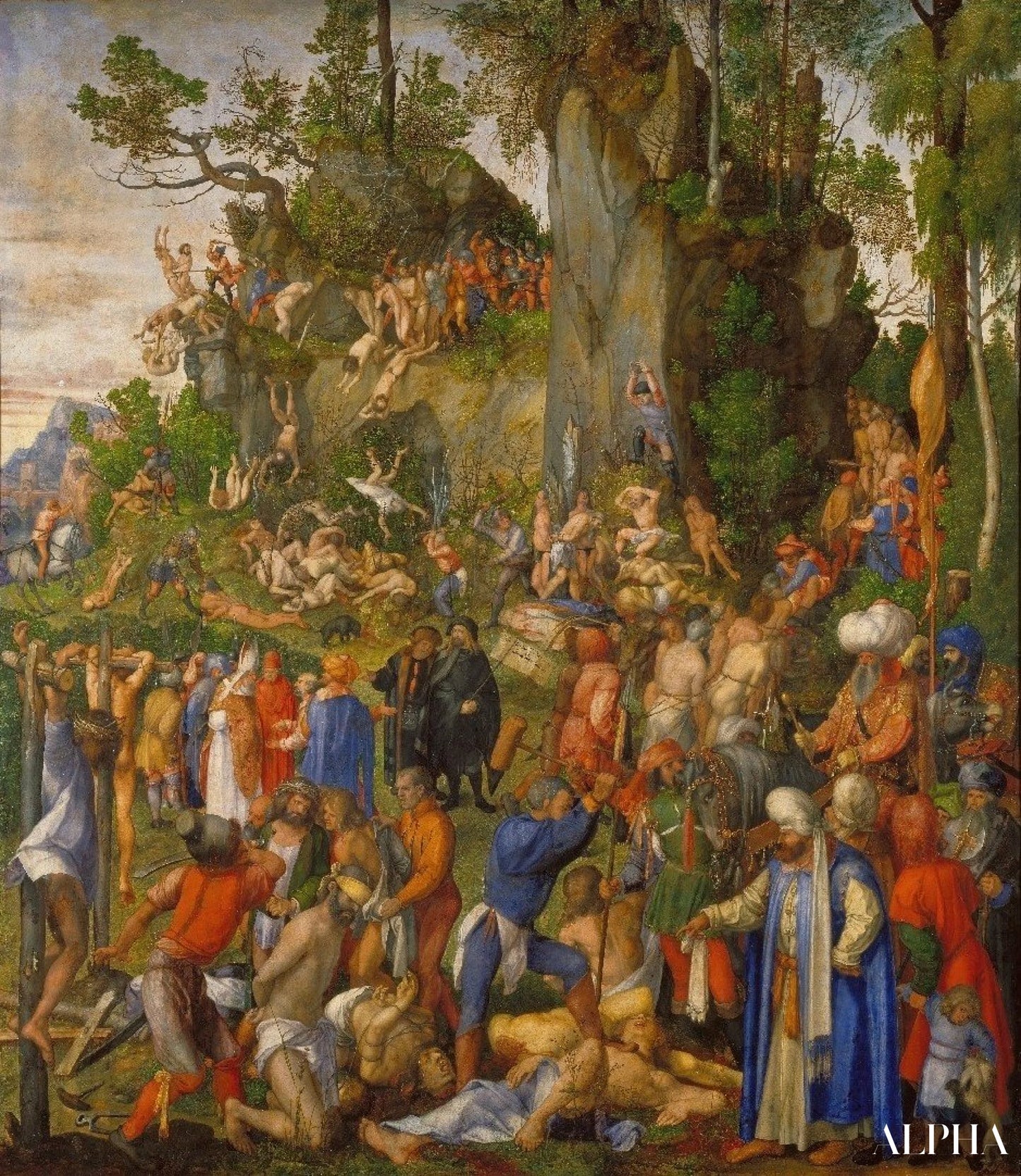 Kymmenen tuhannen marttyyri - Albrecht Dürer - Korkealaatuiset taulujen ja maalauksien reproduktiot