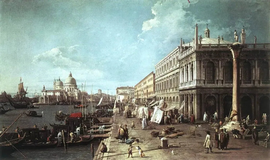 Môle avec la bibliothèque et l'embouchure du Grand Canal - Canaletto