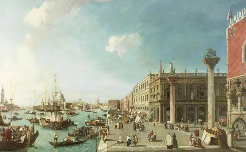 Le Molo, Venetsia, näkymä länteen - Canaletto