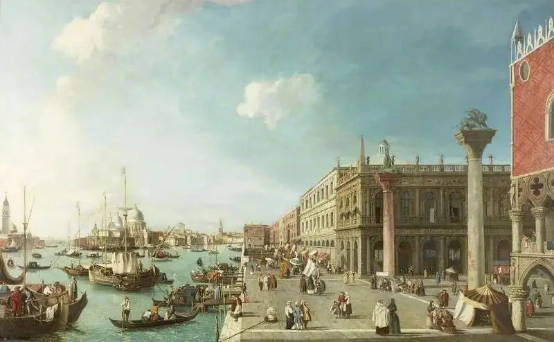 Le Molo, Venetsia, näkymä länteen - Canaletto