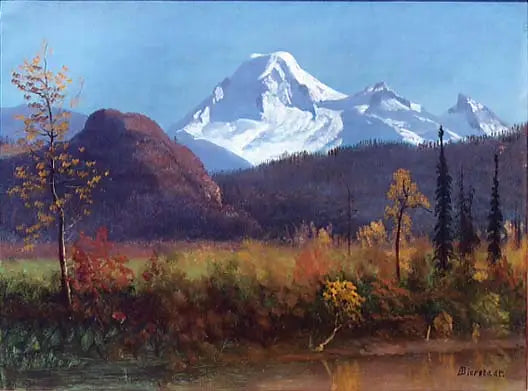 Mount Baker Fraser-joen varrelta - Albert Bierstadt
