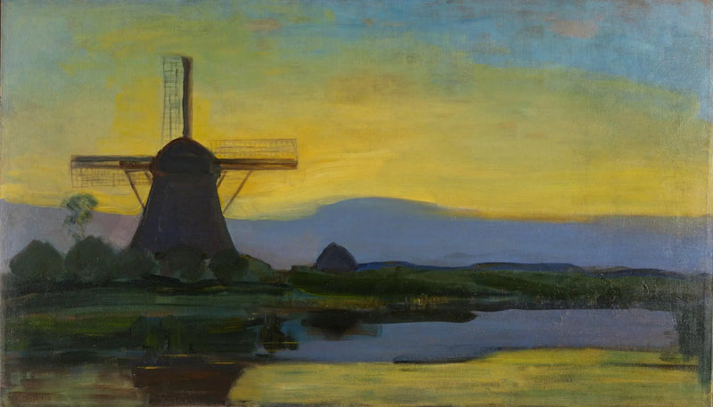 Oostzijdse mylly yöllä - Piet Mondrian