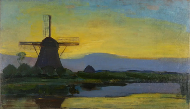 Oostzijdse mylly yöllä - Piet Mondrian