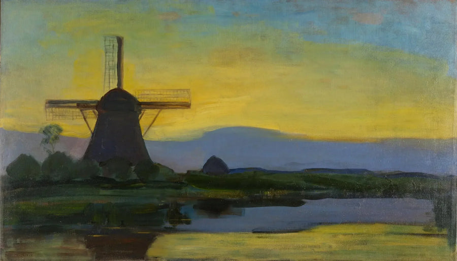 Oostzijdse mylly yöllä - Piet Mondrian