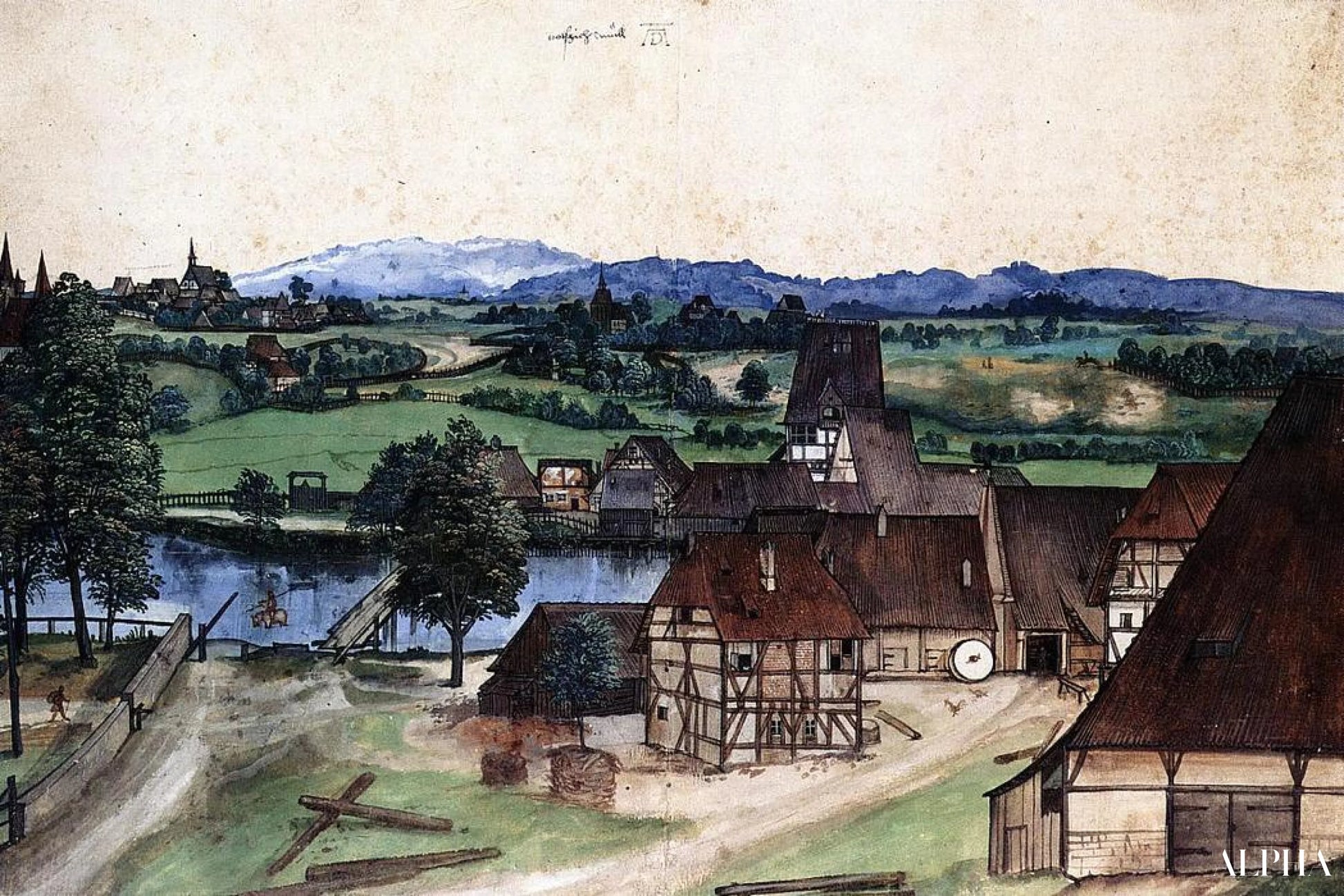 Kankaan mylly - Albrecht Dürer - Korkealaatuiset taulujen ja maalauksien reproduktiot