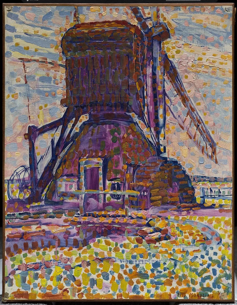 Winkelin mylly, pointillistinen versio - Piet Mondrian