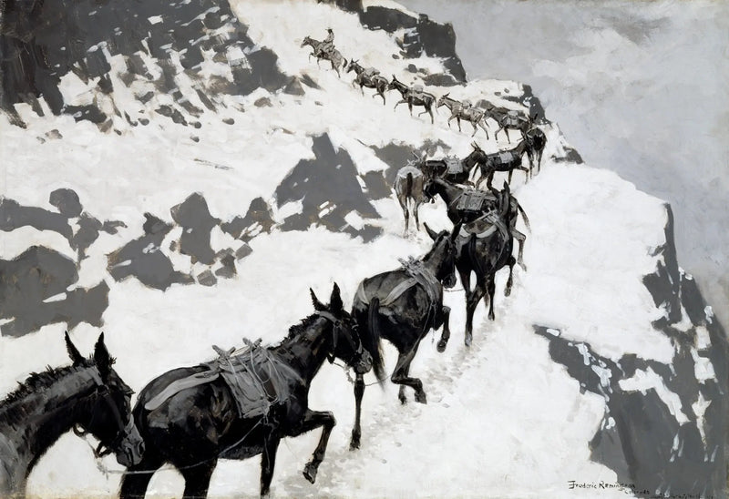 Mule-paketti - Frederic Remington