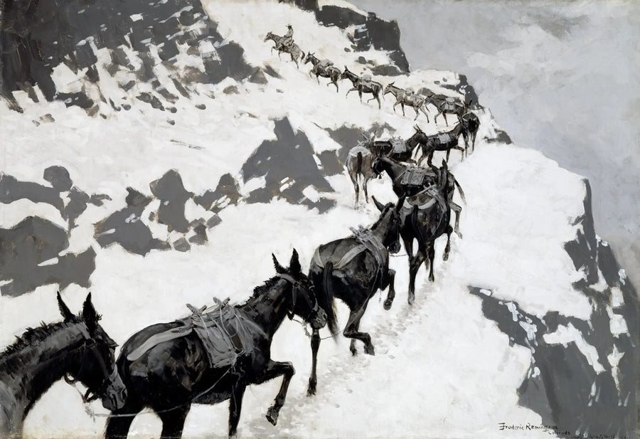Mule-paketti - Frederic Remington