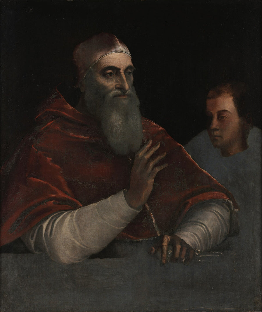 Paavi Paul III veljenpoikansa kanssa - Sebastiano del Piombo