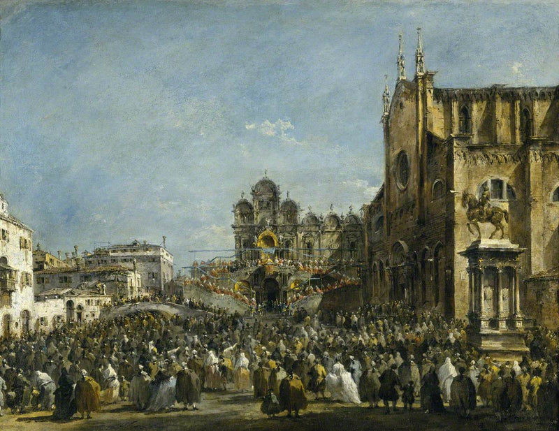 Paavi Pius VI siunaa Venetsian kansaa vuonna 1782 - Francesco Guardi