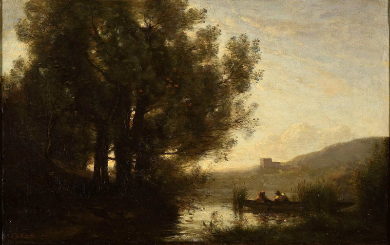 Joen yli kulkeminen - Jean-Baptiste Camille Corot