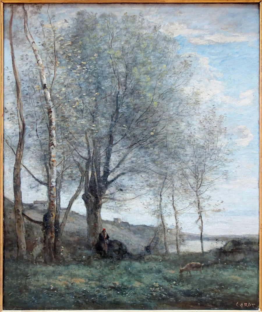 Laulava paimen kahdella vuohella - Jean-Baptiste Camille Corot