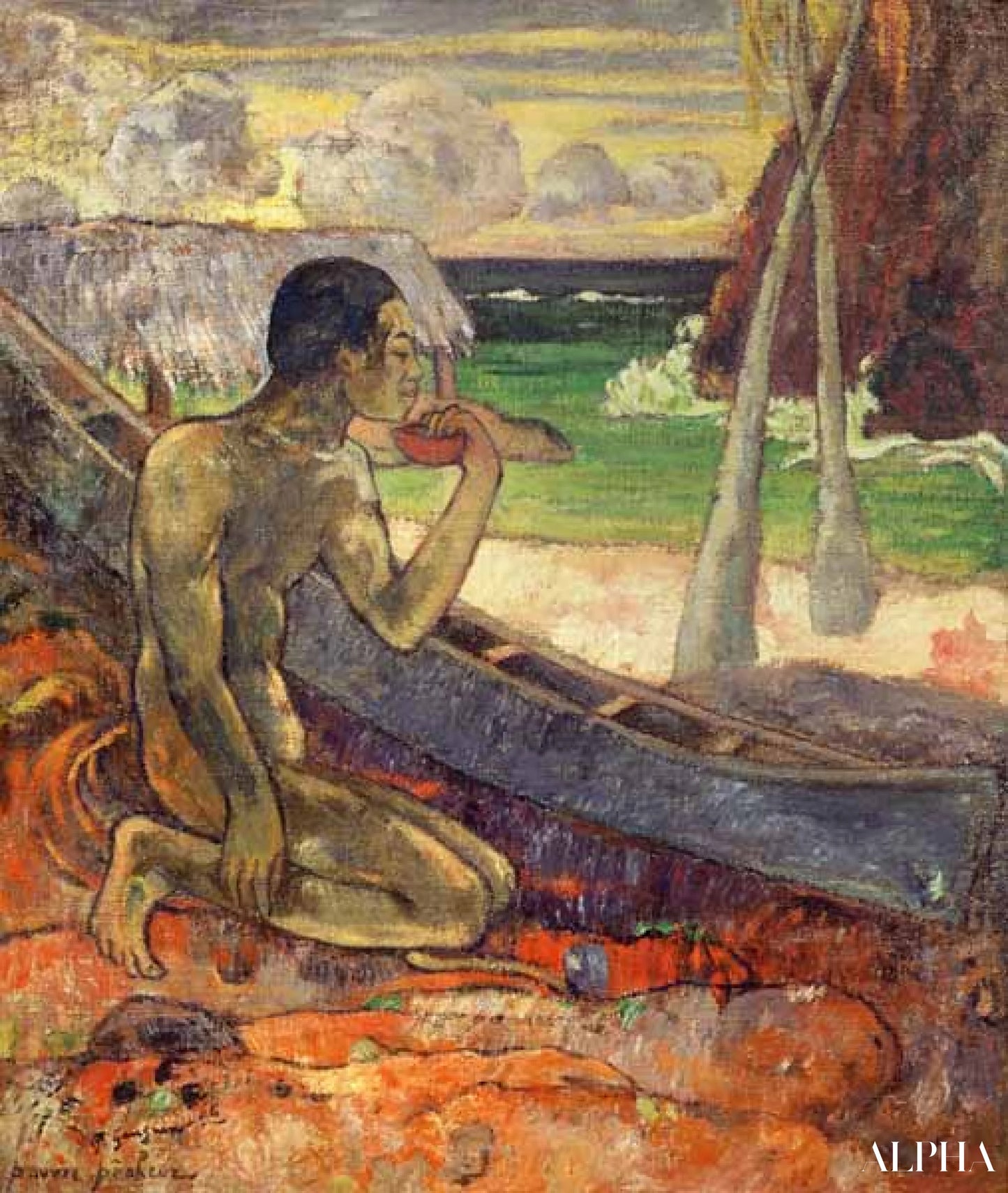Köyhä kalastaja - Paul Gauguin - Korkealaatuiset taulujen ja maalauksien reproduktiot