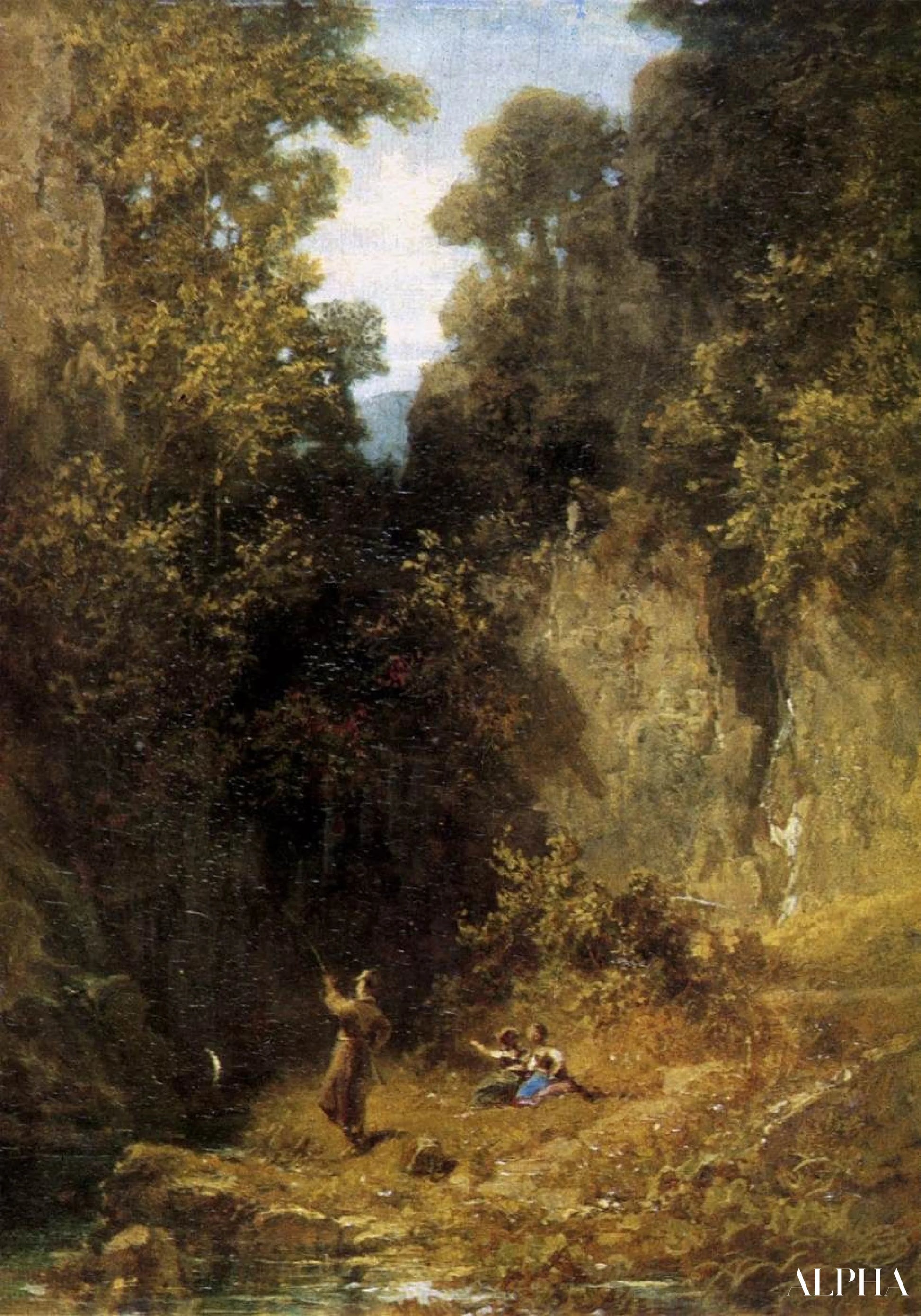 Kalastaja - Carl Spitzweg - Korkealaatuiset taulujen ja maalauksien reproduktiot