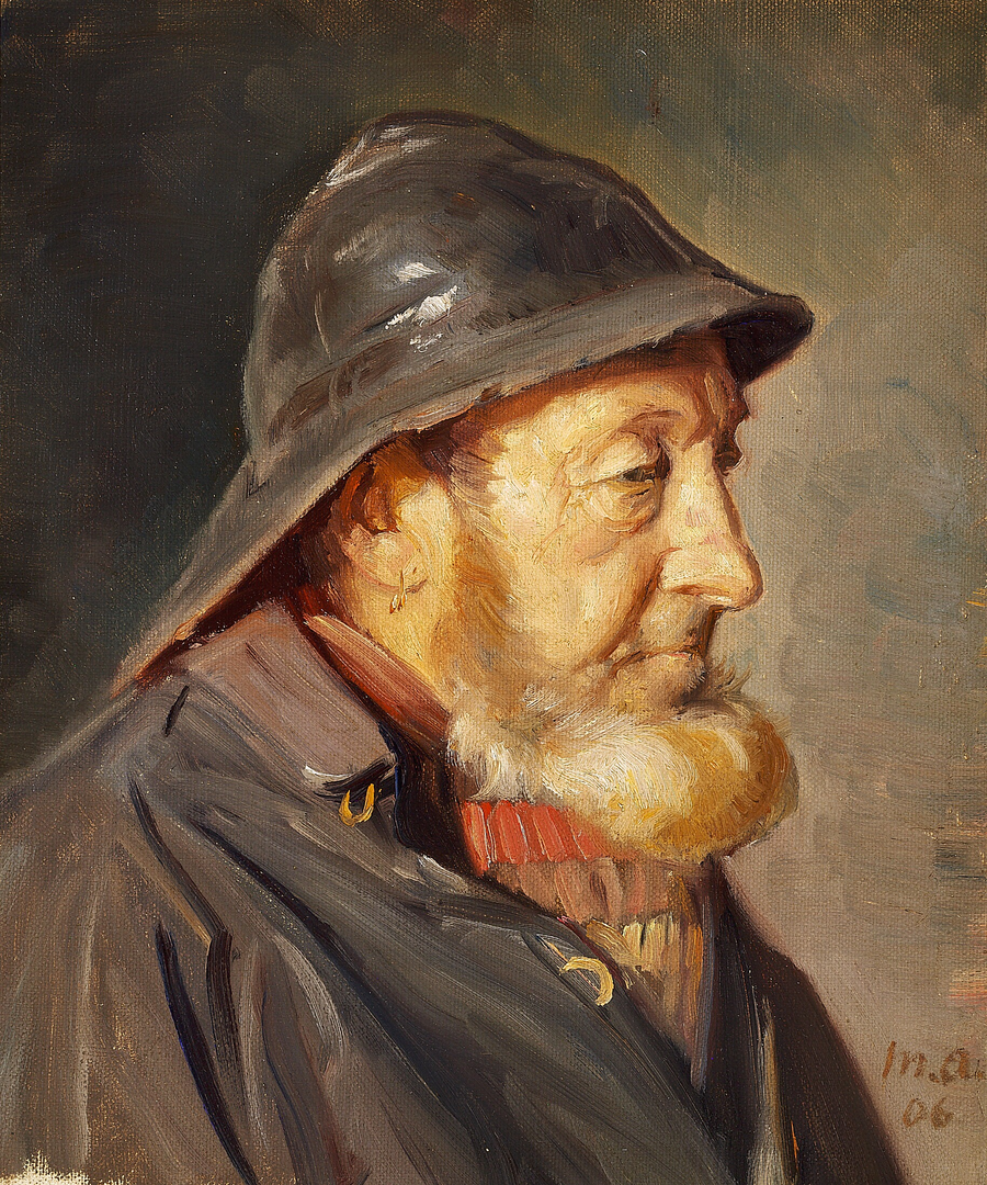 Kalastaja Ole Svendsen, nähty profiilista. -Michael Peter Ancher
