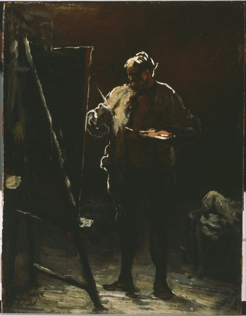 Maalaaja työpöytänsä ääressä - Honoré Daumier