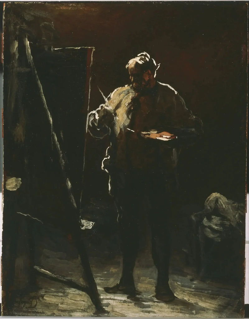 Maalaaja työpöytänsä ääressä - Honoré Daumier