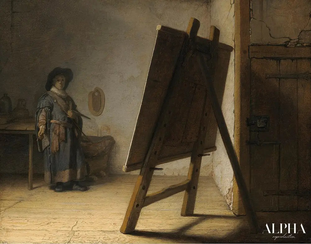 Le Peintre dans son atelier - Rembrandt van Rijn - Reproductions de tableaux et peintures haut de gamme