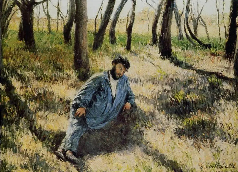 Isä Magloire makaa metsässä - Gustave Caillebotte