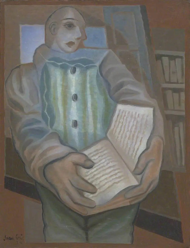 Pierrot kirjalla - Juan Gris