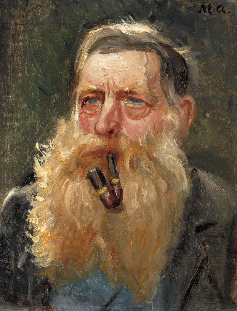 Sukeltaja, herra Nielsen, polttaa piippua. - Michael Peter Ancher