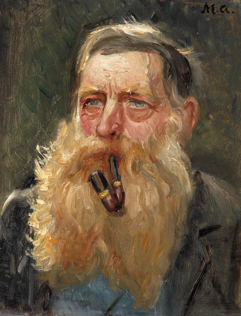 Sukeltaja, herra Nielsen, polttaa piippua. - Michael Peter Ancher