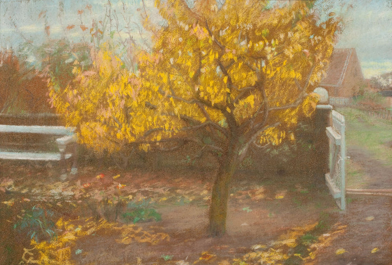 Päärynäpuu Ancherin etupihalla syksyllä. - Anna Ancher