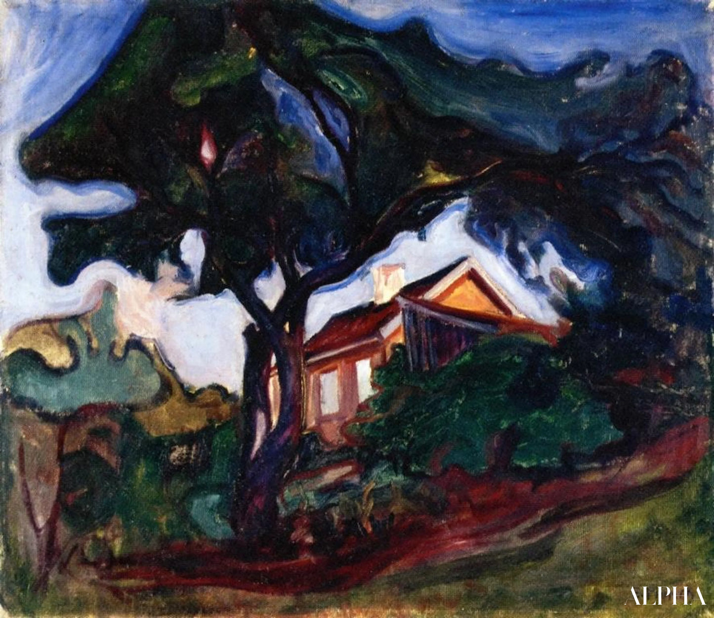 Omenapuu - Edvard Munch - Korkealaatuiset taulujen ja maalauksien reproduktiot