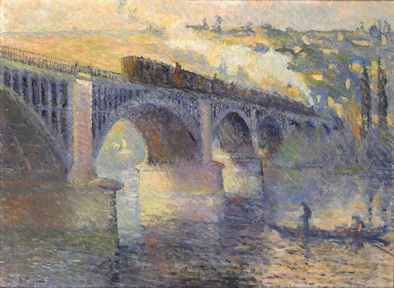 Le Pont aux Anglais, auringonlasku - Robert Antoine Pinchon