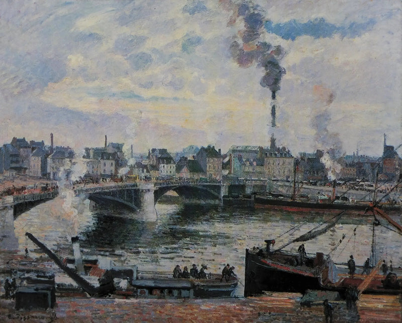 Boieldieu-silta ja Saint-Severin esikaupunki Rouenissa - Camille Pissarro