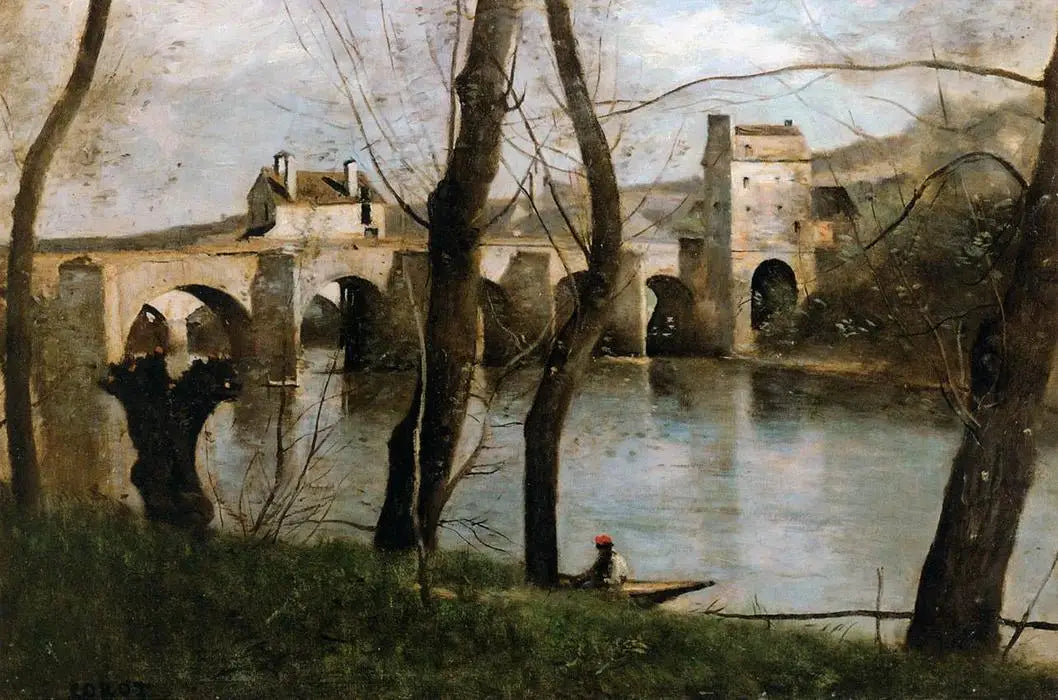 Le Pont de Mantes - Jean-Baptiste Camille Corot image 1 reproduction d’œuvre d’art à l’huile