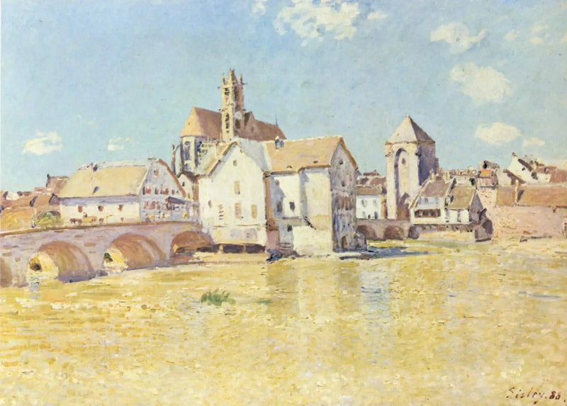 Moretin silta aamuauringossa - Alfred Sisley