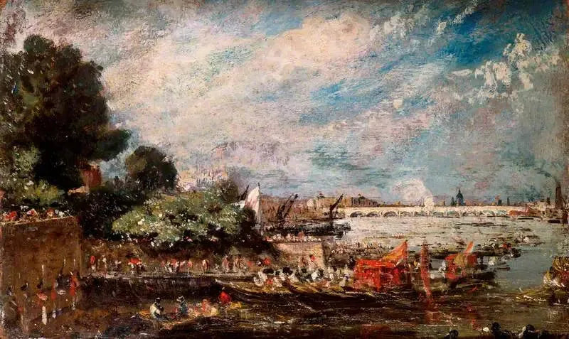 Waterloo-silta Whitehallin portaiden näkökulmasta - John Constable