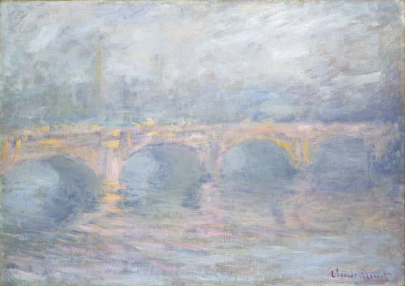 Waterloon silta, vaaleanpunainen efekti - Claude Monet