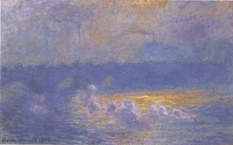 Waterloon silta, auringonvalo ja savut - Claude Monet