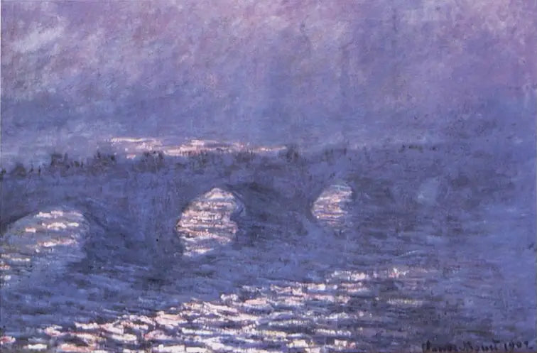 Waterloon silta, auringonvalo sumussa - Claude Monet