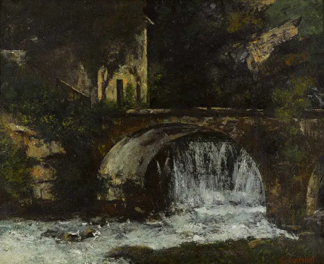 Myllyn silta (Loue-joen lähde) - Gustave Courbet