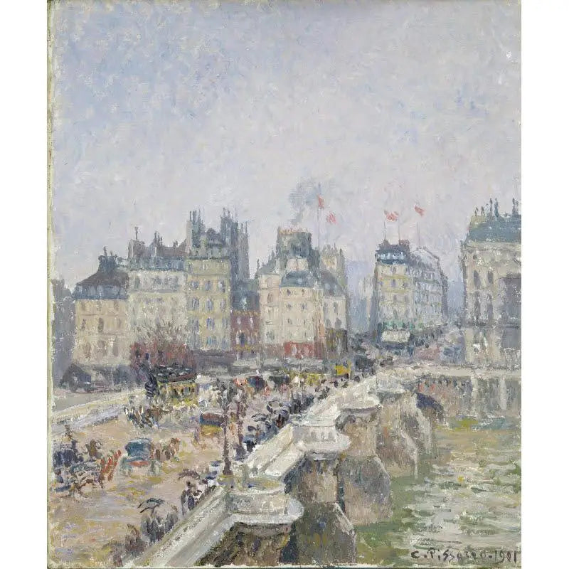 Pont-Neuf, kostea sää - Camille Pissarro