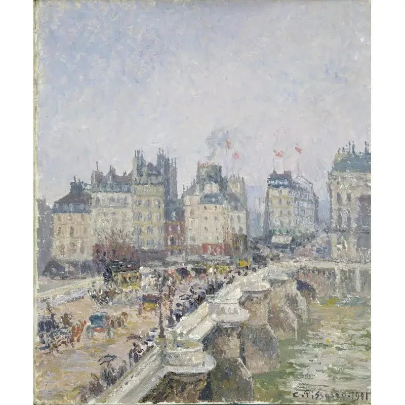 Pont-Neuf, kostea sää - Camille Pissarro