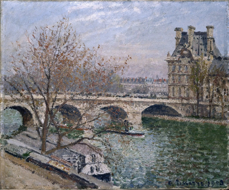 Royal Bridge and the Pavilion of Flore, Morning, Sun - Camille Pissarro