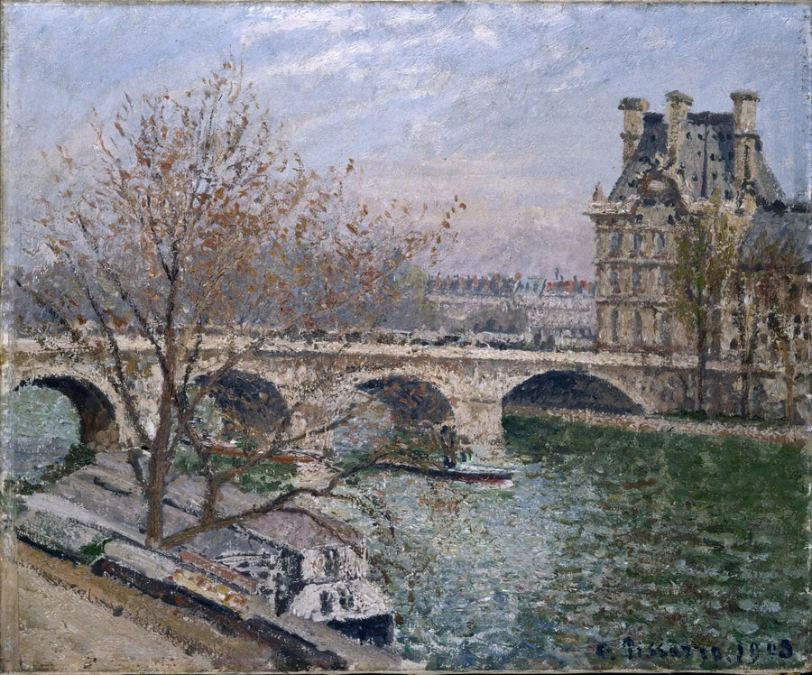 Royal Bridge and the Pavilion of Flore, Morning, Sun - Camille Pissarro