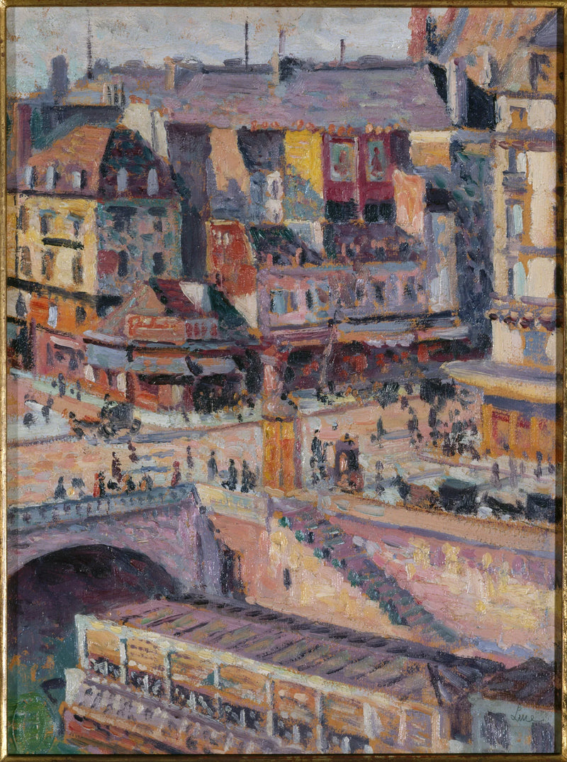 Saint-Michelin silta ja Orfèvresin laituri noin vuonna 1905 - Maximilien Luce