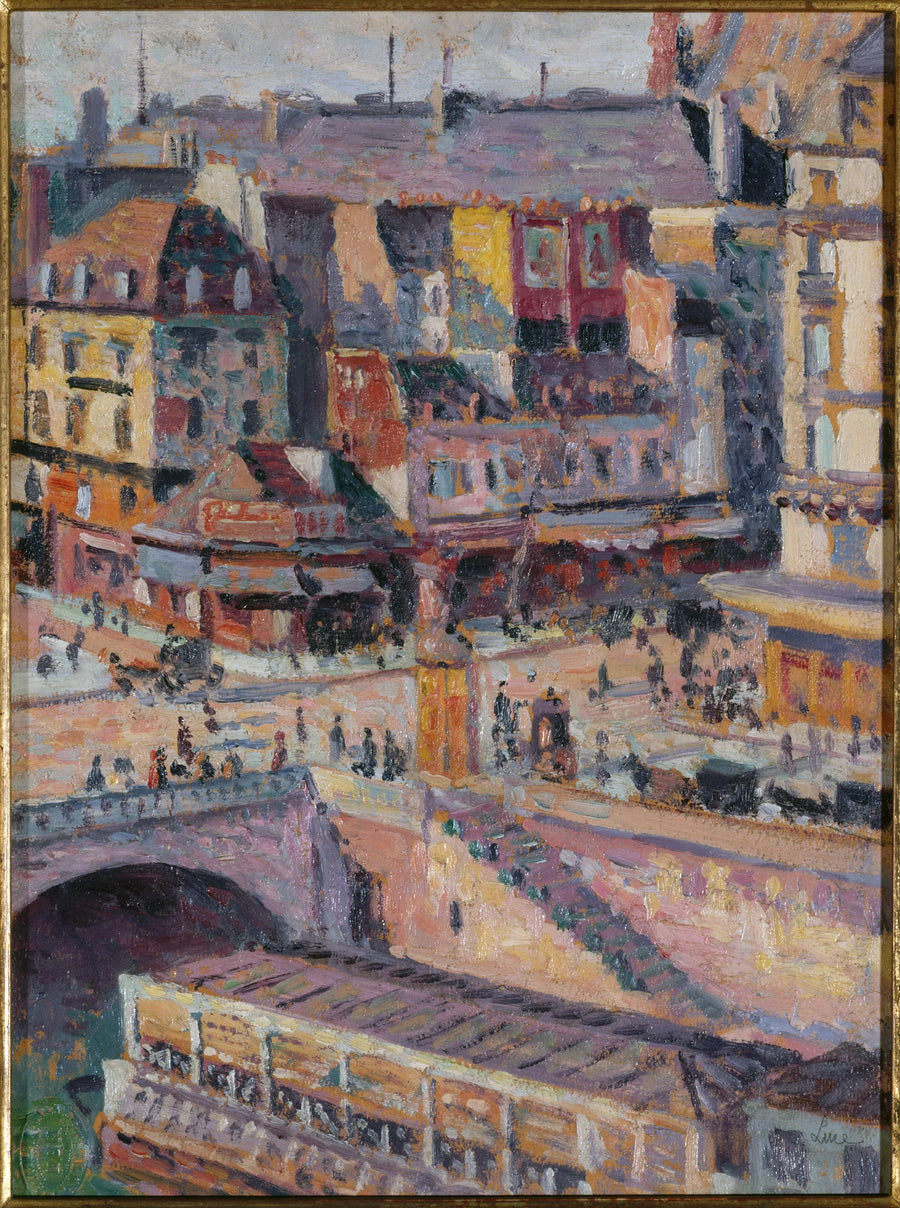Saint-Michelin silta ja Orfèvresin laituri noin vuonna 1905 - Maximilien Luce