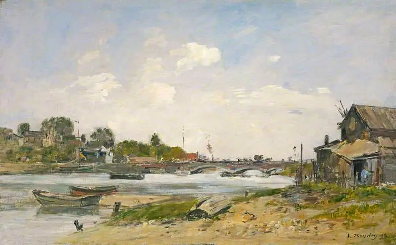 Deauville'n Touques-joen silta - Eugène Boudin