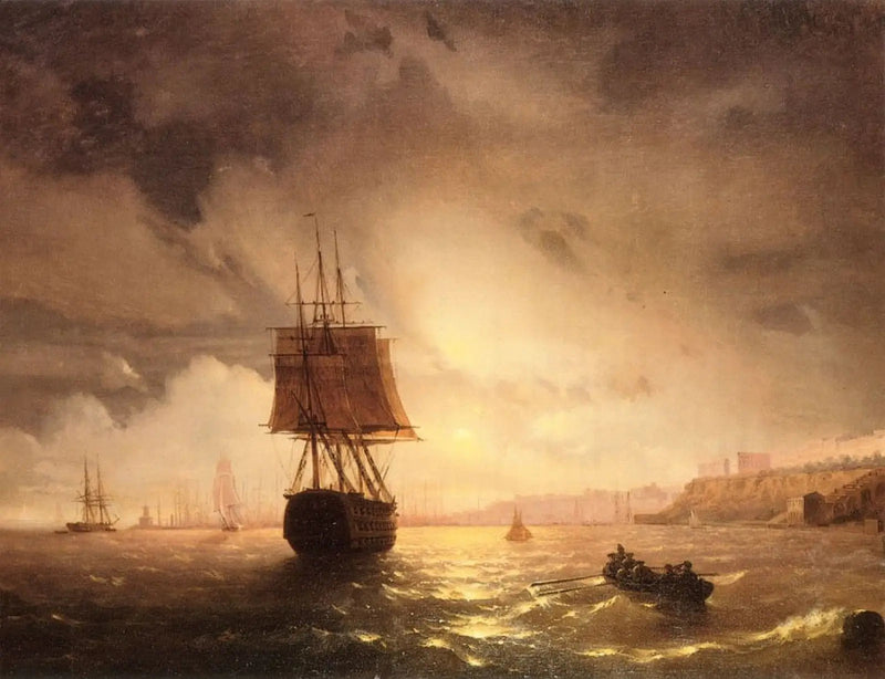 Odessan satama Mustanmeren rannalla - Ivan Aïvazovski