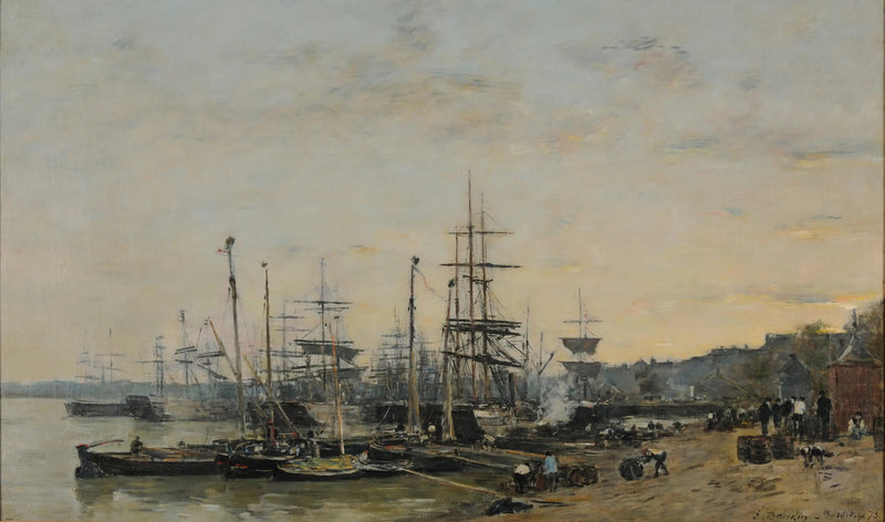 Bordeaux'n satama, nähtynä Chartronsin laiturilta - Eugène Boudin